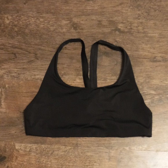 Athleta Medium Black Swimsuit Top Racerback Bra Activewear - Picture 1 of 6